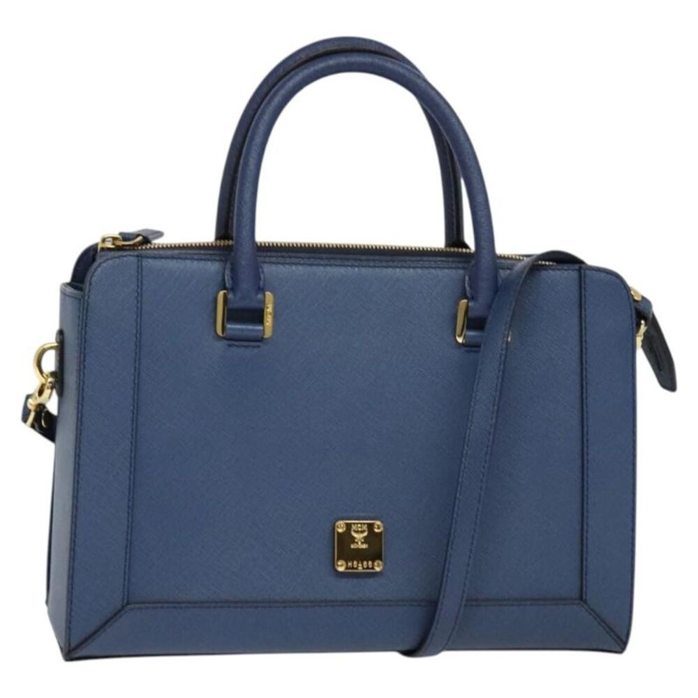 MCM Vintage Leather Blue Leather Handbag